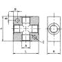 Czwórnik gwintowany typu kostka WWWW 4 x G 1/2 GW, aluminium - 3