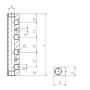 Listwa rozdzielająca gwintowana aluminiowa, kolektor 2 x G 1/2 GW - 2 x G 3/8 GW - 3