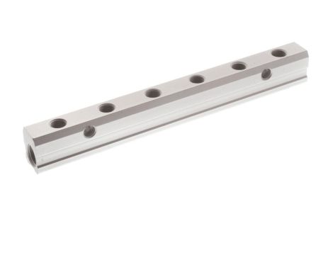 Listwa rozdzielająca gwintowana aluminiowa, kolektor 2 x G 1/2 GW - 6 x G 3/8 GW