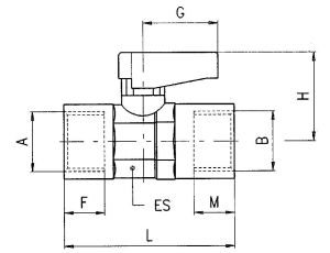 Zawór kulowy Ghilux mini R 1/2 GW/GW, PN20, gwintowany, mosiądz niklowany, PTFE /NBR - image 2