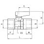 Zawór kulowy Ghilux mini R 1/8 GW/GW, PN20, gwintowany, mosiądz niklowany, PTFE /NBR - 3