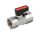 Zawór kulowy Ghilux mini R 1/8 GW/GW, PN20, gwintowany, mosiądz niklowany, PTFE /NBR