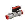 Zawór kulowy wtykowy Ghilux mini do węża fi 6 mm, PN20 mosiądz niklowany PTFE/NBR - 2