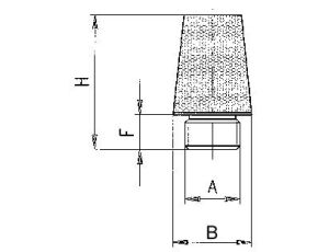 Tłumik hałasu pneumatyczny stożkowy G 1/4 GZ, mosiądz ze spiekiem brązu - image 2