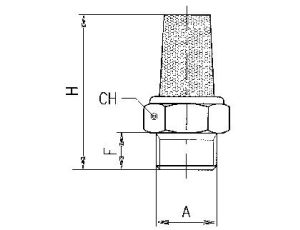 Tłumik hałasu pneumatyczny stożkowy G 3/8 GZ pod klucz 6-kątny, mosiądz ze spiekiem brązu - image 2