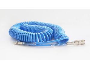Wąż spiralny pneumatyczny 8x5 mm z szybkozłączami DN7,2 długość 10 m