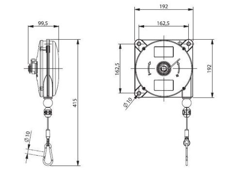 Balanser linkowy, sprężynowy Flowmatik BL633 2-4 kg, linka 2,5 m - 3