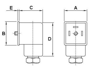 Wtyczka do cewki elektrozaworu, typ A, IP65, 0-230V AC/DC, 3 PIN, - image 2