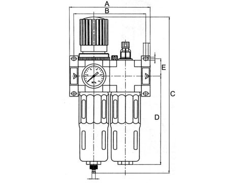 Blok przygotowania powietrza G 3/4 GW do 16 bar, regulacja 1,5-12 bar, 20 um, Flowmatik - 4