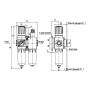 Blok przygotowania powietrza G 1/4 GW do 10 bar, regulacja 1,5-9 bar, 5 um - 2