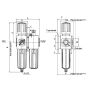 Blok przygotowania powietrza G 3/8 GW do 10 bar, regulacja 1,5-9 bar, 5 um - 4