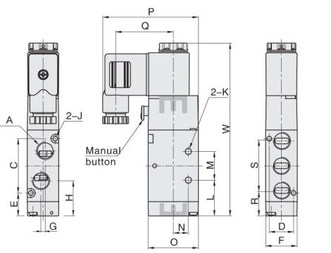 Elektrozawór pneumatyczny rozdzielający 5/2 G 3/8 bistabilny, Flowmatik - 5