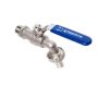Zawór czerpalny nierdzewny Flowmatik G 1 GZ PN16, PTFE pod wąż z blokadą - 3