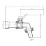 Zawór czerpalny nierdzewny Flowmatik G 1 GZ PN16, PTFE pod wąż z blokadą - 5
