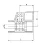 Zawór kulowy Flowmatik mini G 1/2 GW PN63, stal nierdzewna 316, PTFE - 3