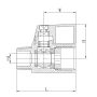Zawór kulowy mini gwintowany Flowmatik G 1/2 GW - G 1/2 GZ, PN63 nierdzewny stal 316, PTFE - 3
