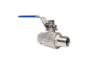 Zawór kulowy gwintowany Flowmatik R 1 GW - R 1 GZ PN63, 2-elementowy, PTFE, stal 316, z blokadą - image 2
