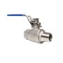 Zawór kulowy gwintowany Flowmatik R 1 GW - R 1 GZ PN63, 2-elementowy, PTFE, stal 316, z blokadą - 3