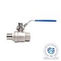 Zawór kulowy gwintowany Flowmatik R 1 GW - R 1 GZ PN63, 2-elementowy, PTFE, stal 316, z blokadą - 2
