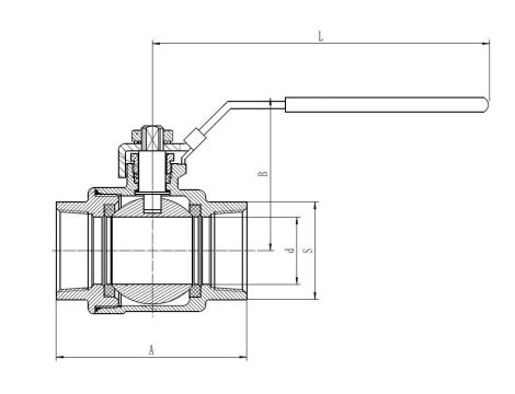 Zawór kulowy gwintowany Flowmatik R 3 GW PN63, 2-elementowy z blokadą, stal nierdzewna 316, PTFE - 3
