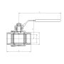 Zawór kulowy gwintowany Flowmatik R 3 GW PN63, 2-elementowy z blokadą, stal nierdzewna 316, PTFE - 4