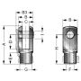 Końcówka widełkowa M4x0,7 do siłownika pneumatycznego D8-10, ISO6432 - 3