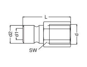 Króciec do form wtryskowych DN9 typ DME, G 1/2 GW, bez zaworu - image 2