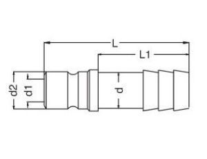 Króciec do form wtryskowych DN9 typ DME, do węża fi 8 mm, bez zaworu - image 2