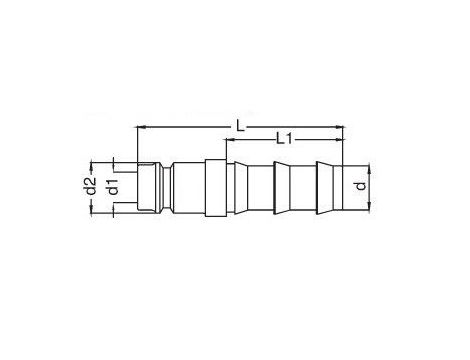 Króciec do form wtryskowych DN9 typ HASCO, do węża Push-Lock fi 13 mm, bez zaworu - 2