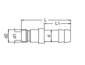 Króciec do form wtryskowych DN9 typ HASCO, do węża fi 10 mm, bez zaworu - image 2