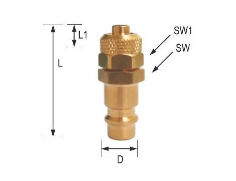 Króciec szybkozłącza DN7,2 typ 26, skręcany do węża fi 10x8 mm, mosiądz - 2
