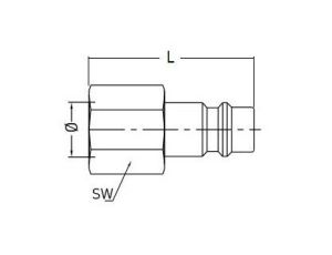 Króciec szybkozłącza DN10 typ 27, G 3/8 GW, wtyk szybkozłącza, stal - image 2