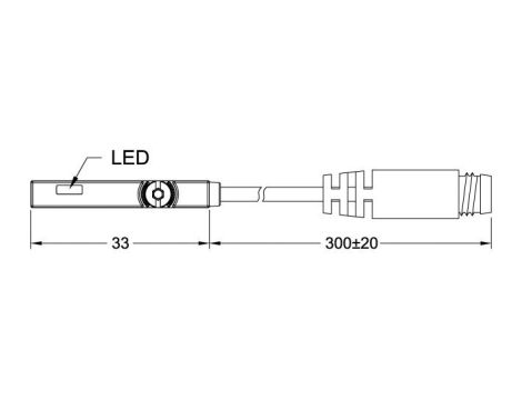 Czujnik kontaktr. 5-240V AC/DC 2-przew.,kabel 0,3m, wtyk M8 - 3