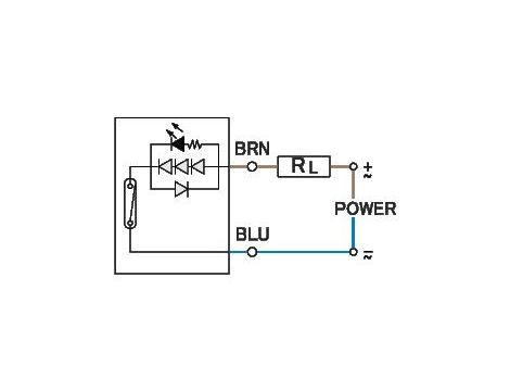 Czujnik kontaktr. 5-240V AC/DC 2-przew.,kabel 0,3m, wtyk M8 - 2
