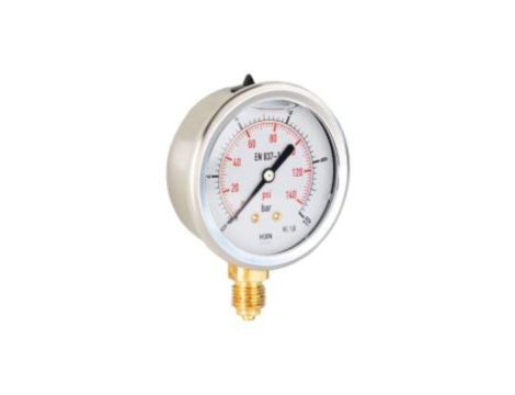 Manometr glicerynowy radialny 0-400 bar, G 1/4, 63 mm