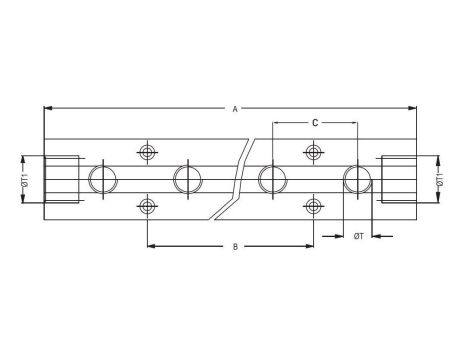 Kolektor modułowy do form wtryskowych niebieski 2 x 1 GW - 4 x 1/4 GW, listwa do szybkozłączy - 2