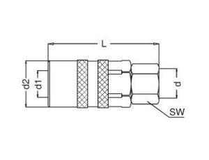 Szybkozłącze do form wtryskowych DN6 typ DME, G 1/4 GW, bez zaworu - image 2