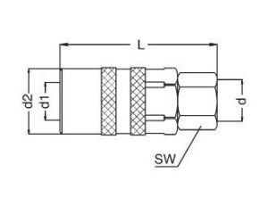 Szybkozłącze do form wtryskowych DN9 typ DME, G 1/4 GW, z zaworem - image 2