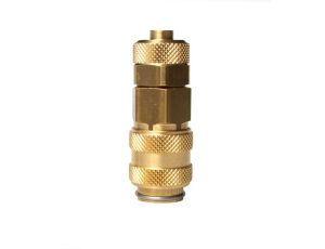 Szybkozłącze pneumatyczne DN5 typ 21, skręcane do węża fi 8x6 mm, mosiądz