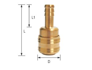 Szybkozłącze pneumatyczne DN7,2 typ 26, do węża fi 13 mm, gniazdo szybkozłącza, mosiądz - image 2