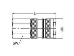 Szybkozłącze pneumatyczne DN10 typ 27, G 3/8 GW, gniazdo szybkozłącza, mosiądz/stal - image 2