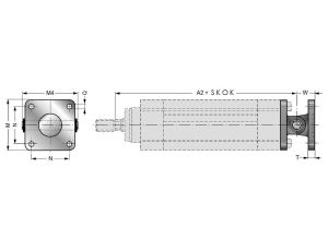 Ucho proste kompletne do siłownika pneumatycznego D32, ISO15552/6431, ISO21287, ze śrubami montaż. - image 2