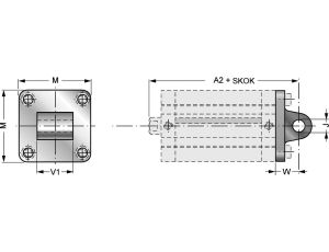 Ucho proste do siłownika pneumatycznego D32, ISO15552/6431, ISO21287, ze śrubami montażowymi - image 2