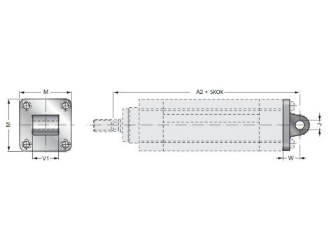 Ucho proste do siłownika pneumatycznego D100, ISO15552/6431, ISO21287, ze śrubami montażowymi - 4