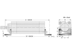 Łapa mocująca do siłownika pneumatycznego D125, ISO15552/6431, ISO21287, ze śrubami montażowymi - image 2