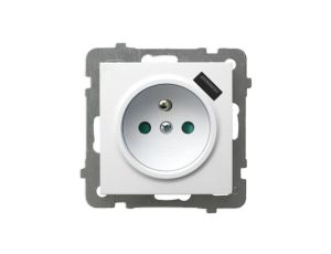 AS Gniazdo pojedyncze z/u + Ładowarka USB do ramki białe GP-1GZPUSB/m/00