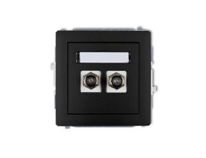 DECO Gniazdo satelitarne typ F podwójne czarny mat 12DGF-2