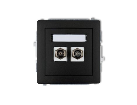 DECO Gniazdo satelitarne typ F podwójne czarny mat 12DGF-2