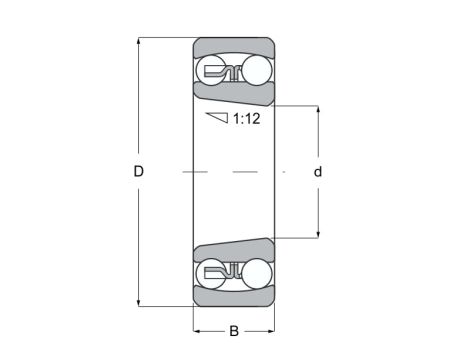 Łożysko kulkowe wahliwe 1307.KG15C3 SNR, 35 x 80 x 21 - 3