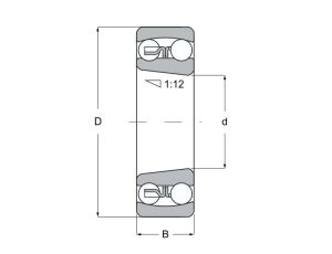 Łożysko kulkowe wahliwe 2205.K.EE.G15 SNR, 25 x 52 x 18 - image 2
